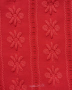 Red U Neck Textured Bikini Set