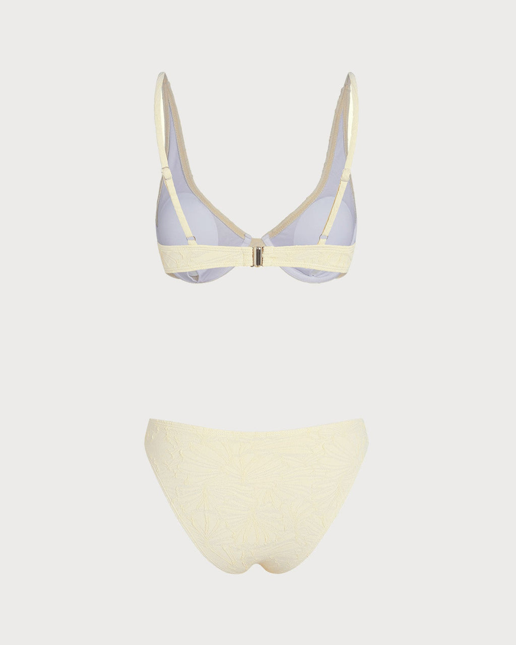 Beige Jacquard Underwire Bikini Set
