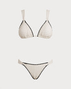 White Contrasting Triangle Bikini Set