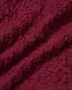 Wine Red Textured Drawstring Bikini Set