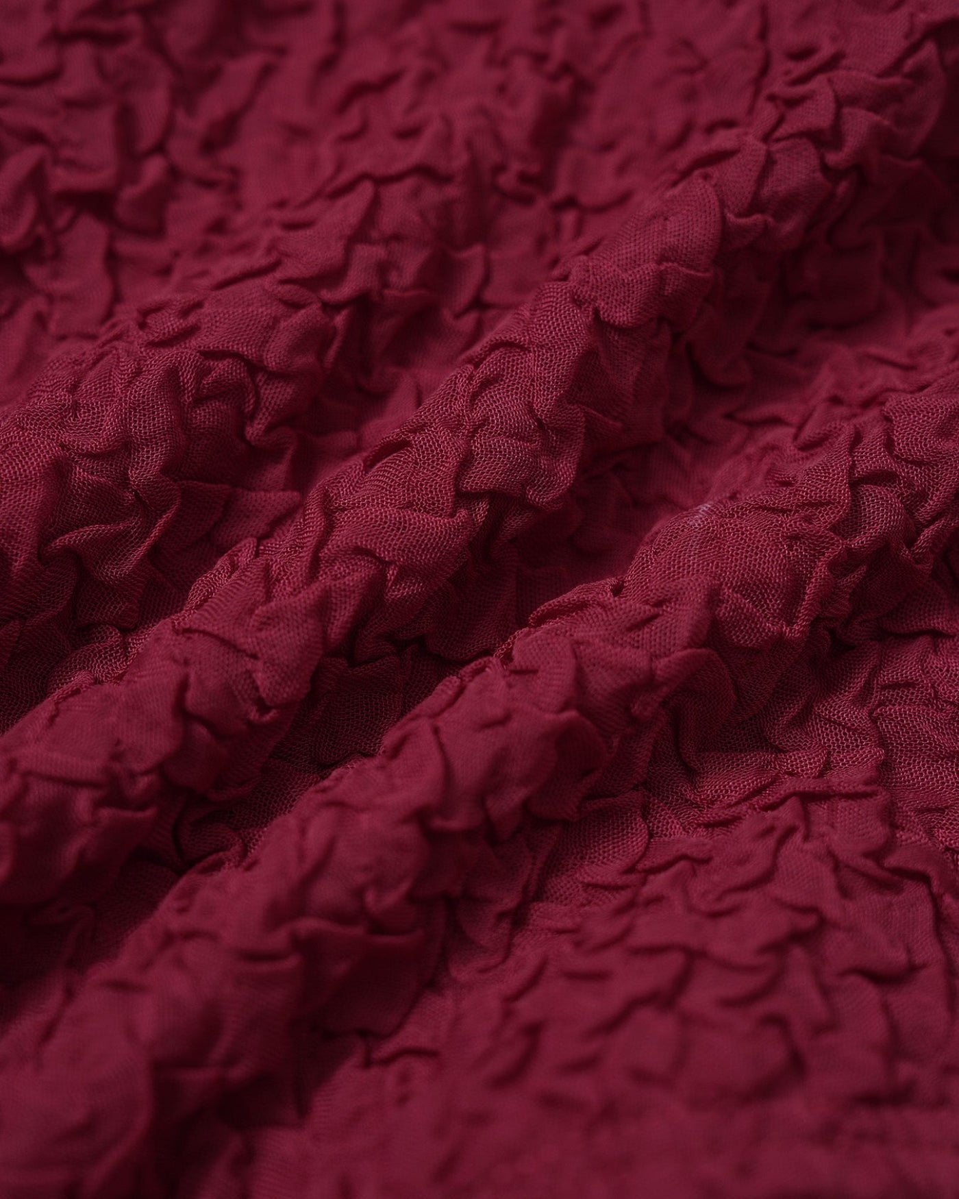 Wine Red Textured Drawstring Bikini Set