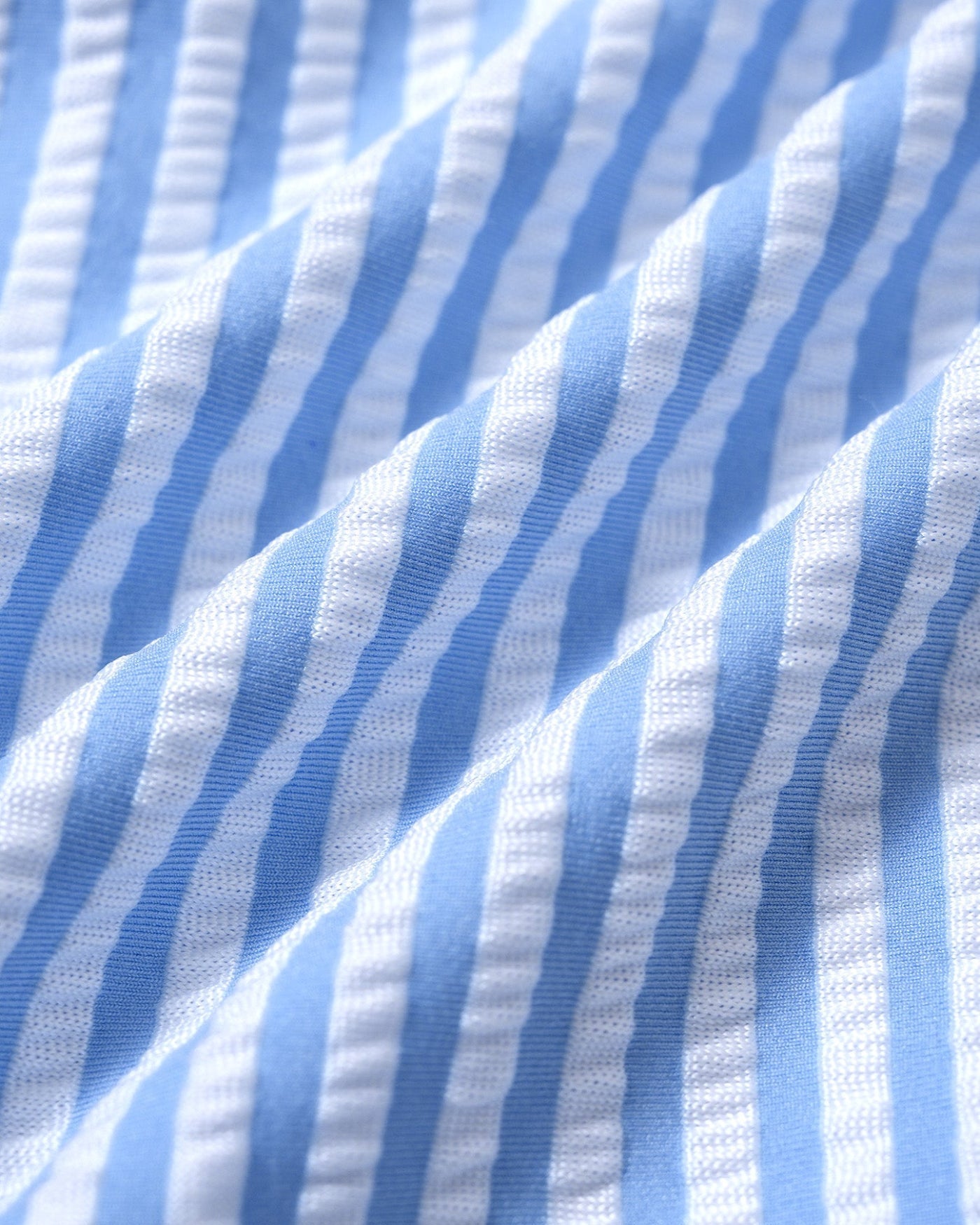Blue Square Neck Striped Bikini Set