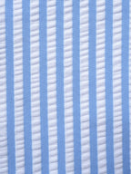 Blue Square Neck Striped Bikini Set