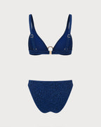 Blue O-Ring Triangle Bikini Set
