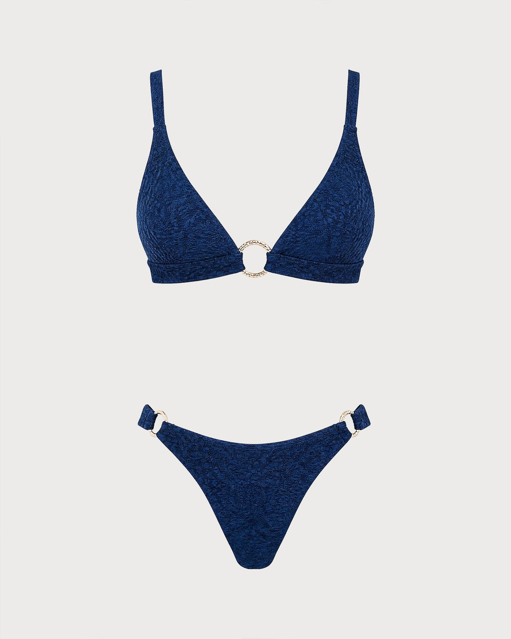 Blue O-Ring Triangle Bikini Set