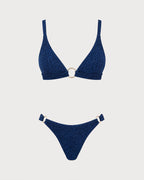 Blue O-Ring Triangle Bikini Set