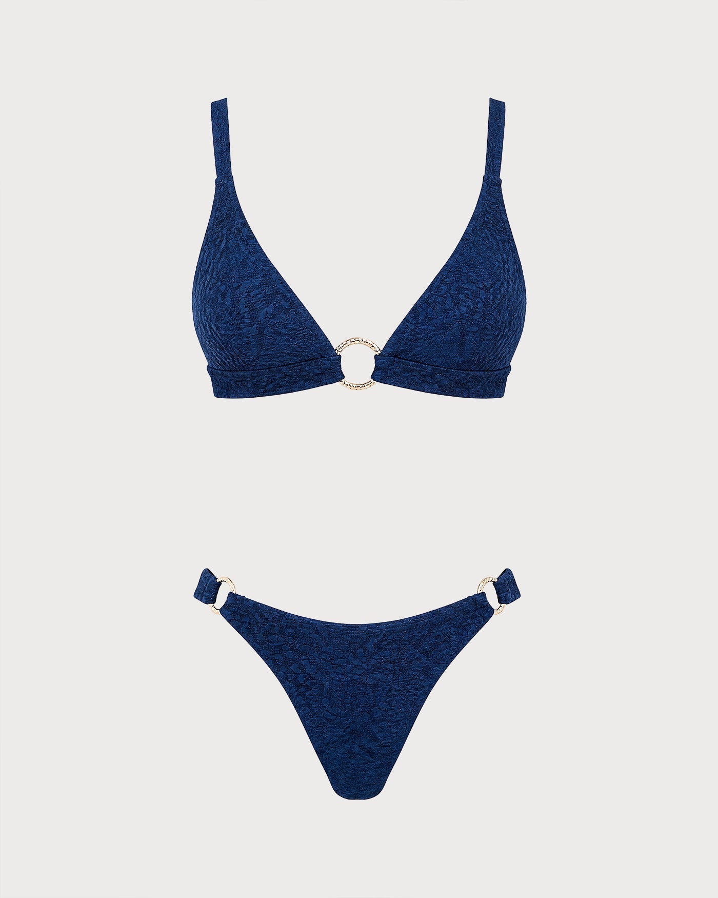 Blue O-Ring Triangle Bikini Set