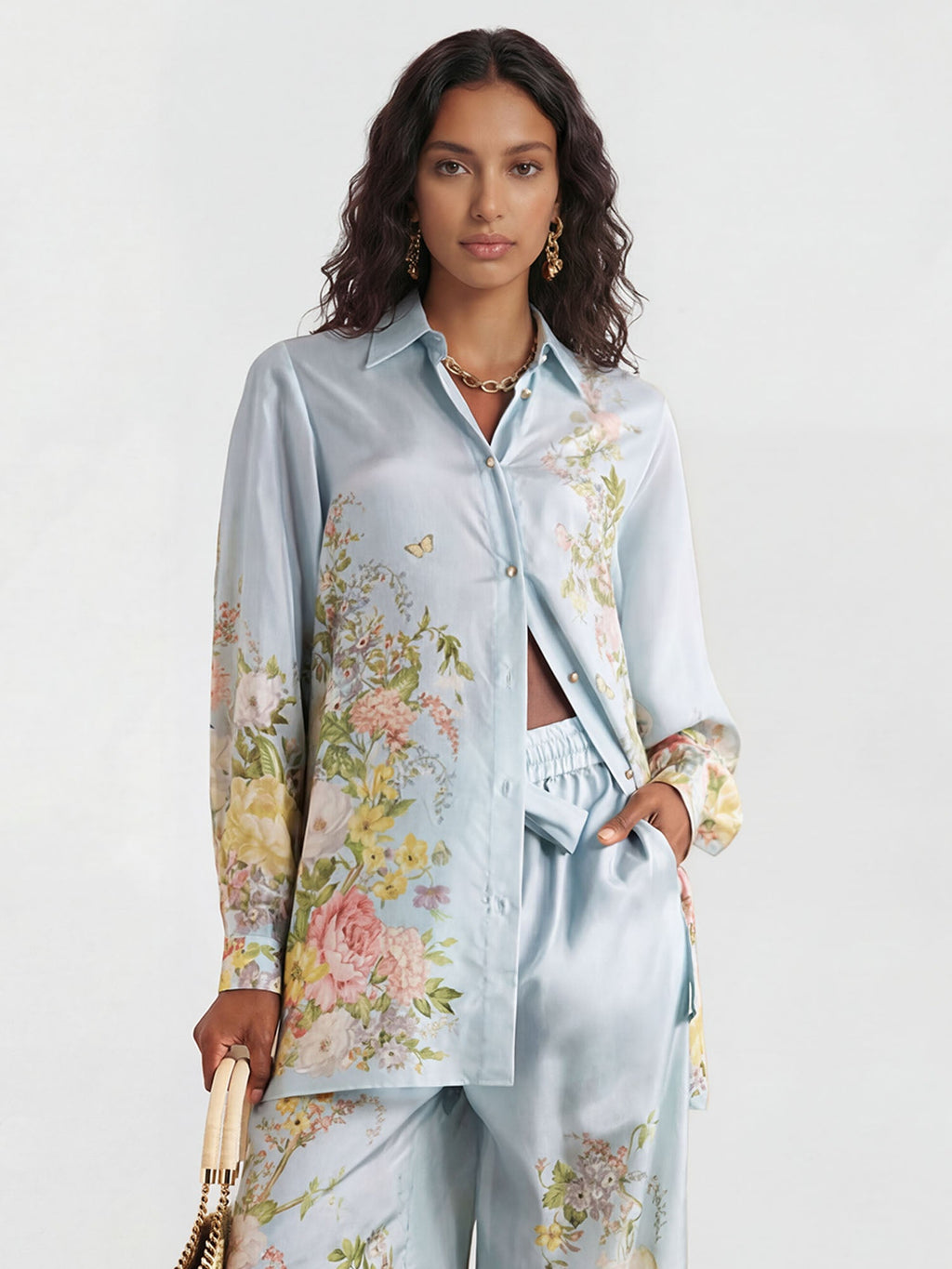 Pastel Floral Oversized Shirt